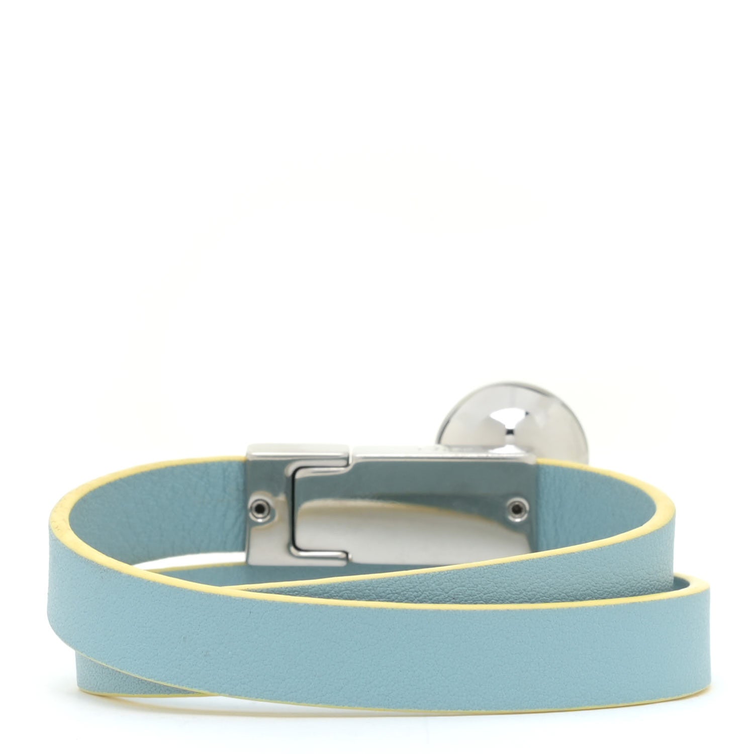 Christian Dior Calfskin Pearl Double Bracelet M Blue 3 of 8