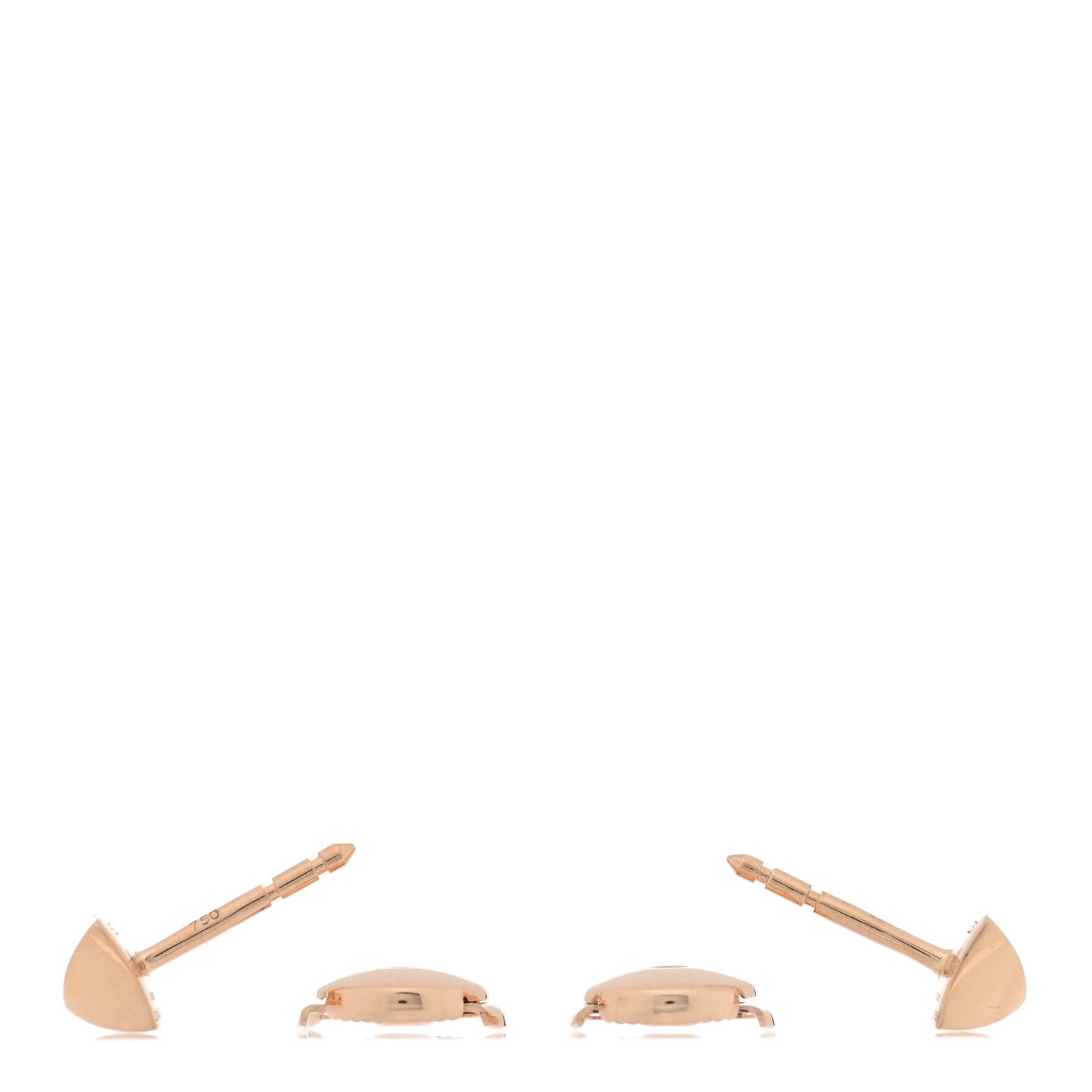 Hermes 18K Rose Gold Clou d'H Stud Earrings 3 of 5