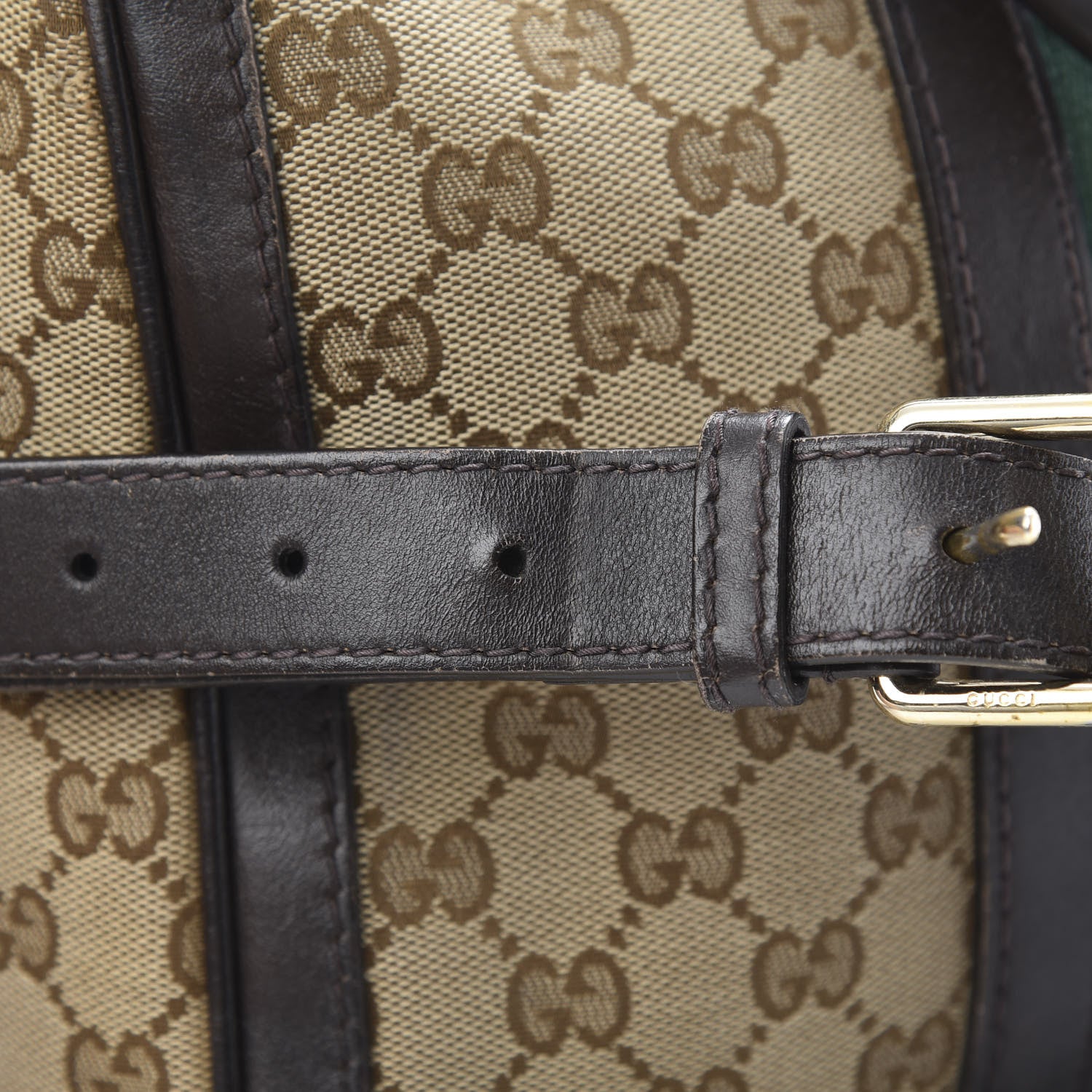 Gucci Monogram Vintage Web Medium Boston Dark Brown 11 of 15