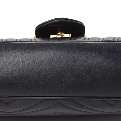 Gucci Calfskin Matelasse Medium GG Marmont Shoulder Bag Black 10 of 20