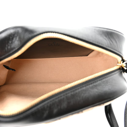 Gucci Monogram Matelasse Diagonal Small GG Marmont Chain Shoulder Bag Beige Black 5 of 10