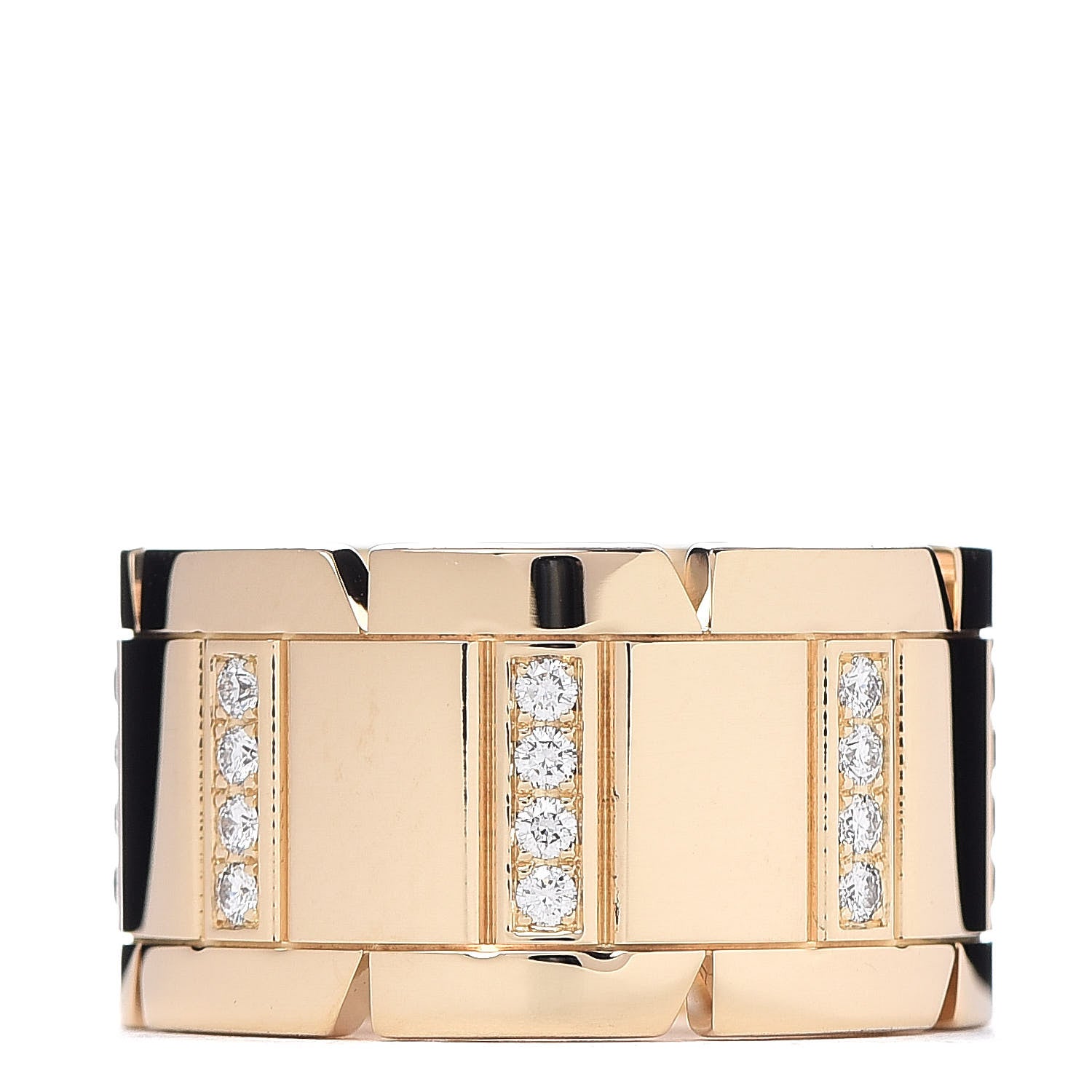 Cartier 18K Yellow Gold Diamond Tank Francaise Ring 51 5.75 3 of 4