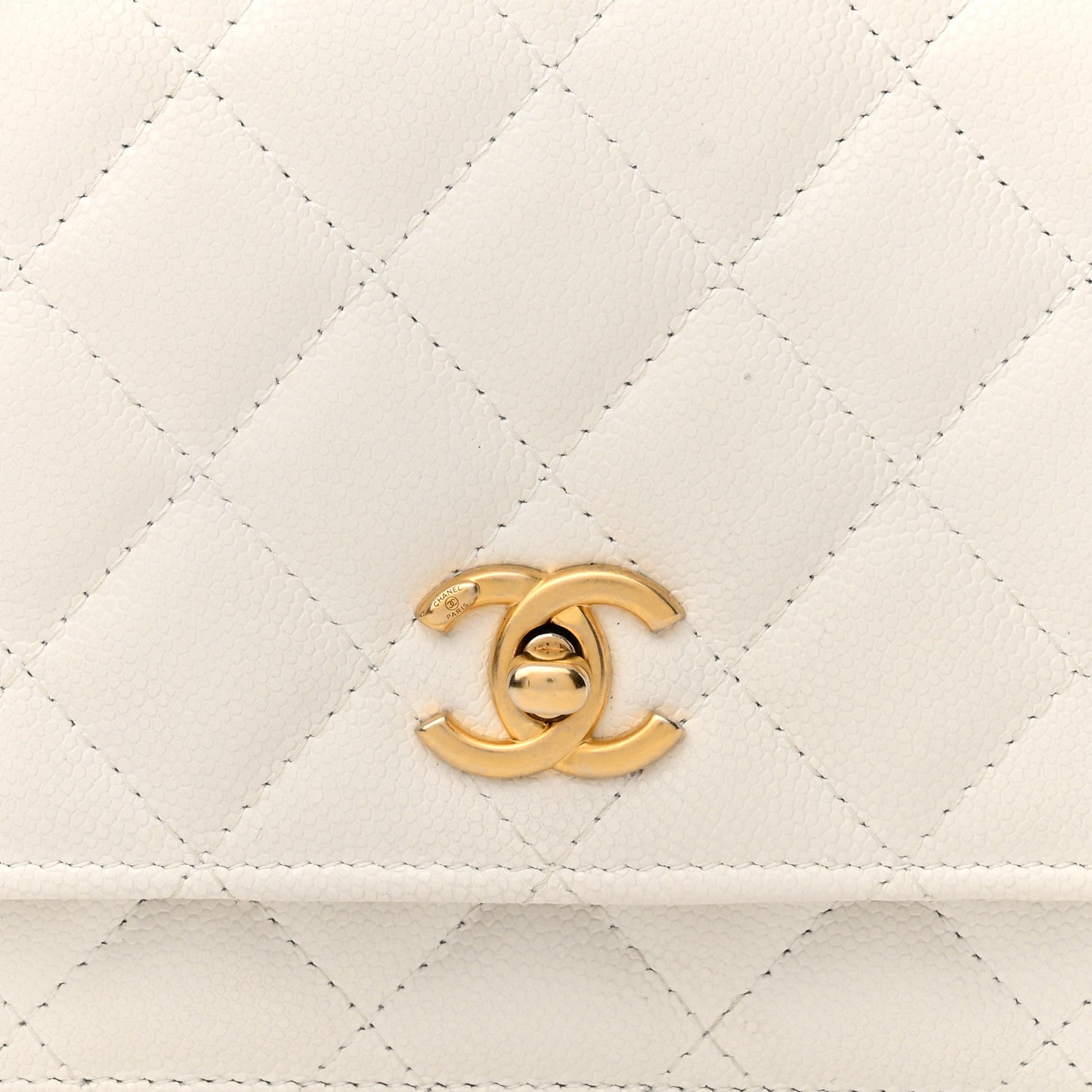 Chanel Caviar Quilted Twist Your Buttons Wallet On Chain WOC White 9 of 14