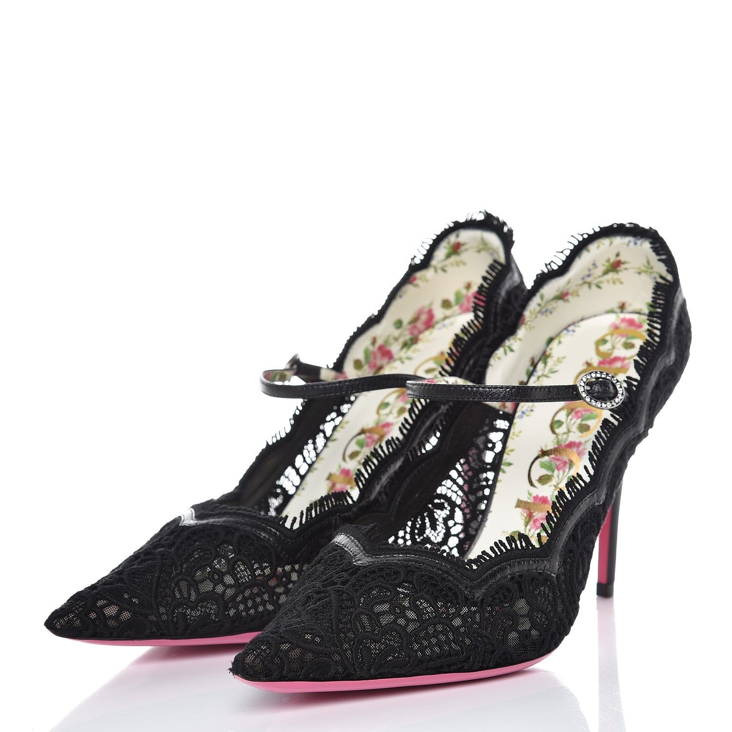 Lace Pizzo Venice Pumps 39 Black