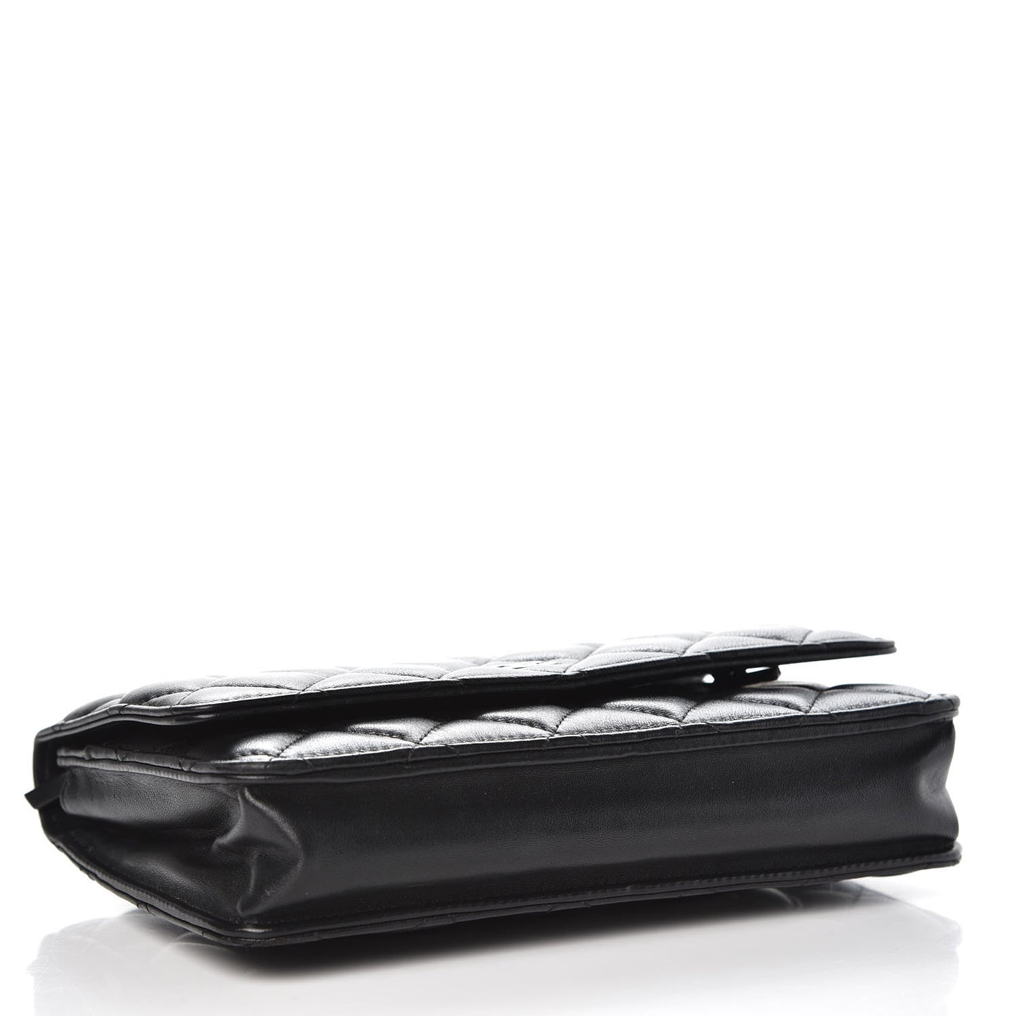 Lambskin Quilted Wallet On Chain WOC Black