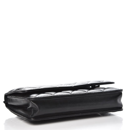 Chanel Lambskin Quilted Wallet On Chain WOC Black 4 of 11