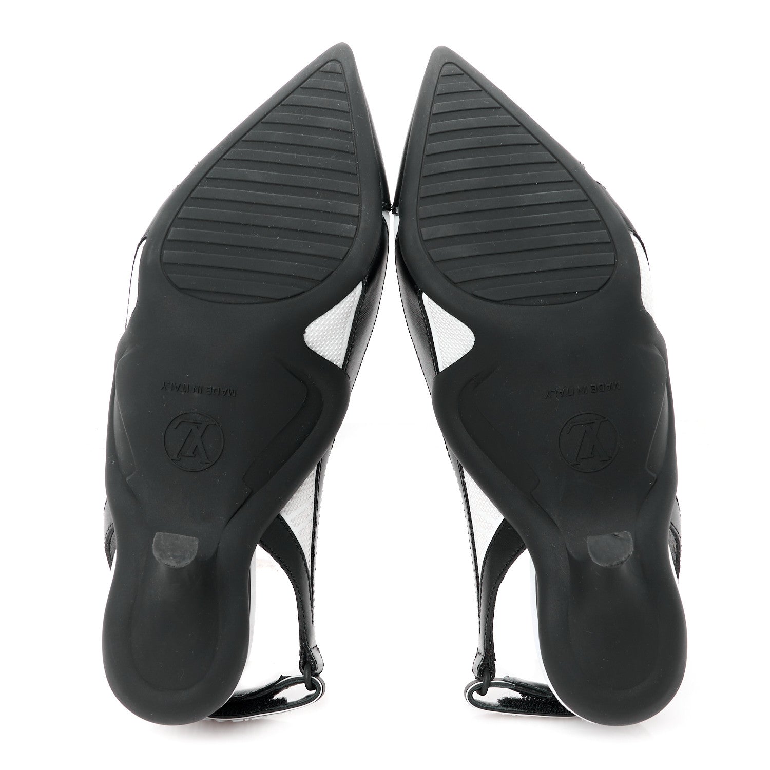 Louis Vuitton Calfskin Archlight Slingback Pumps 37 Black White 5 of 10