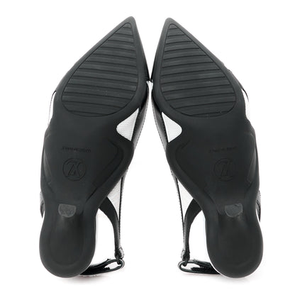 Louis Vuitton Calfskin Archlight Slingback Pumps 37 Black White 5 of 10