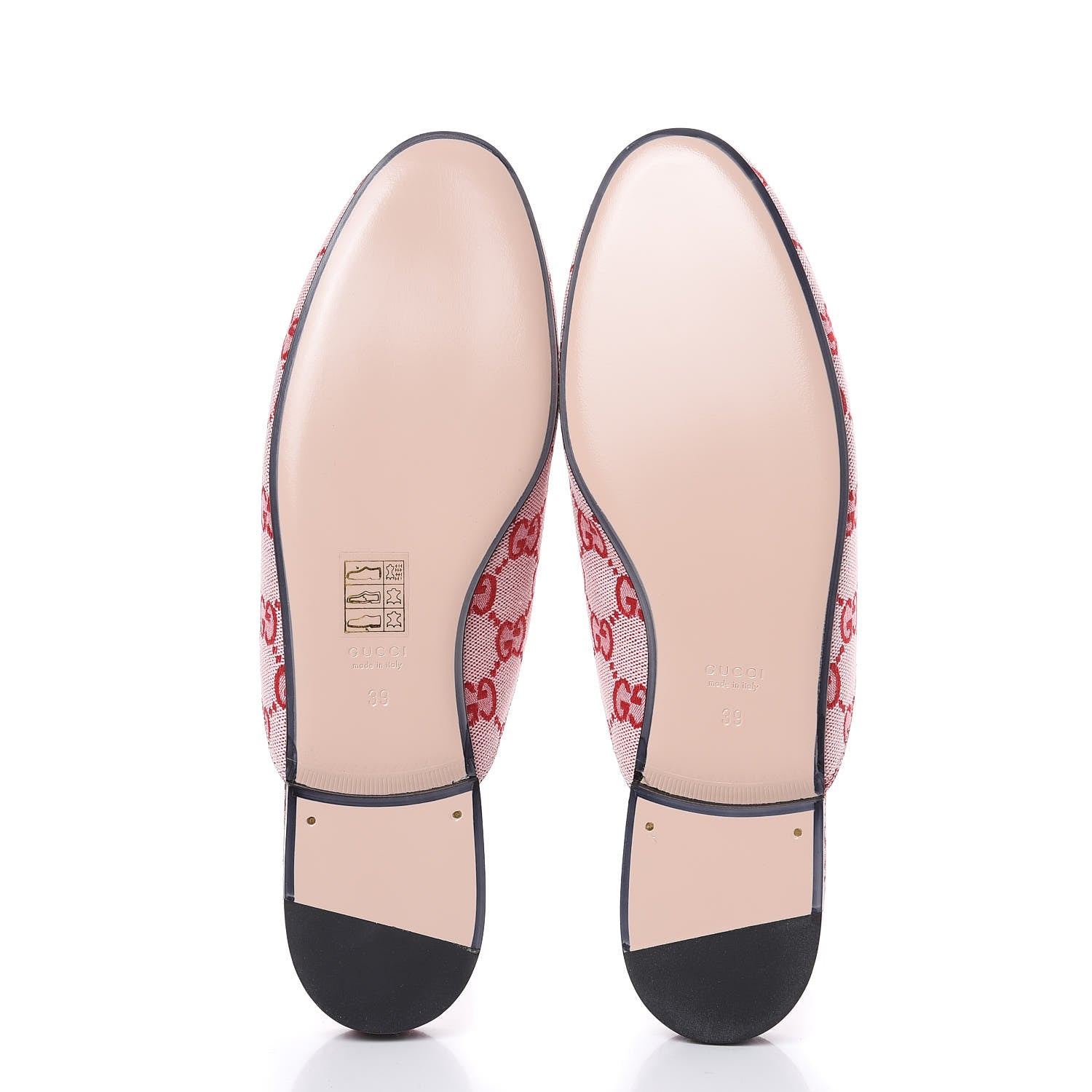 Gucci Canvas GG Monogram Horsebit Womens Princetown Slippers 39 Gardenia Hibiscus Red 5 of 10