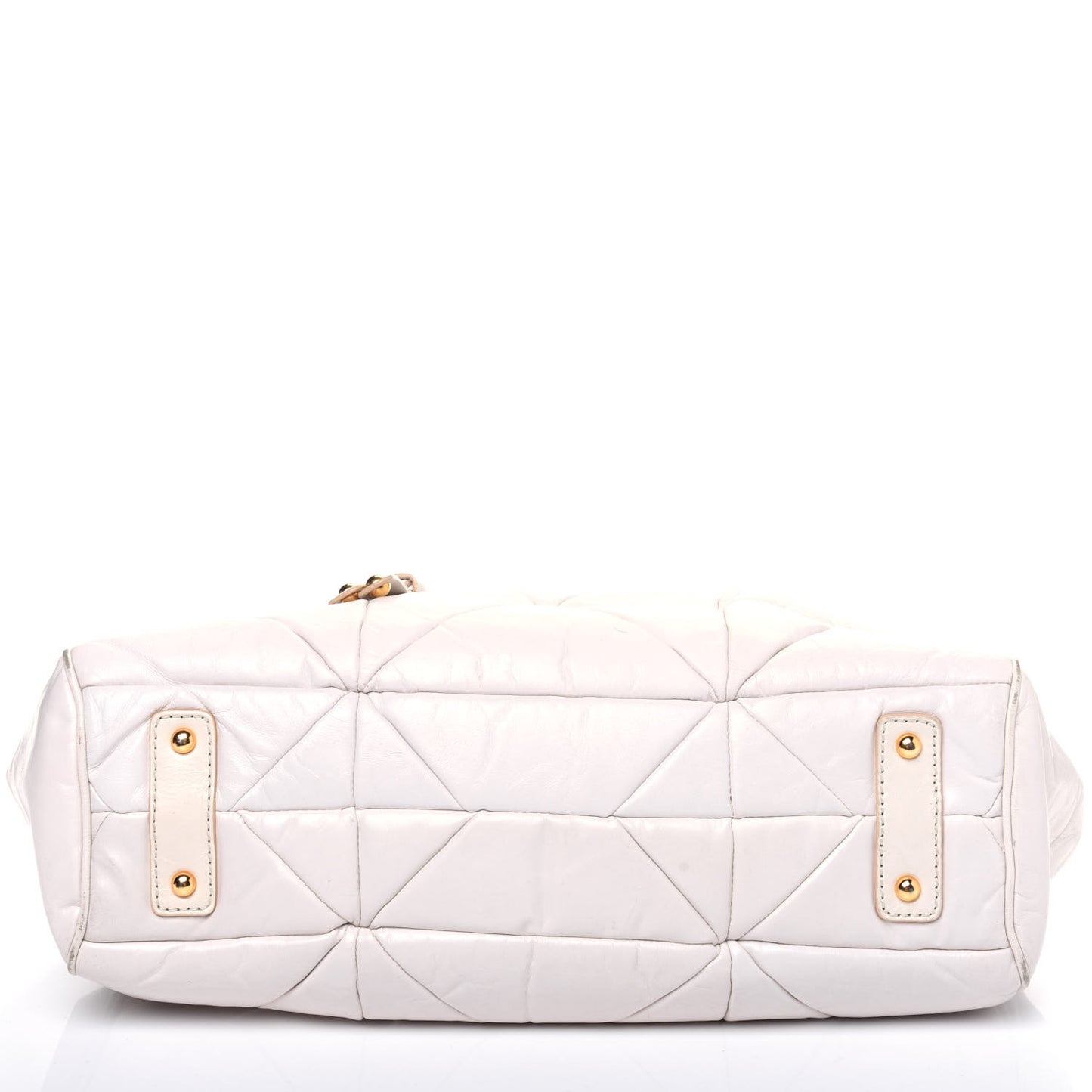 Calfskin Quilted Stam White