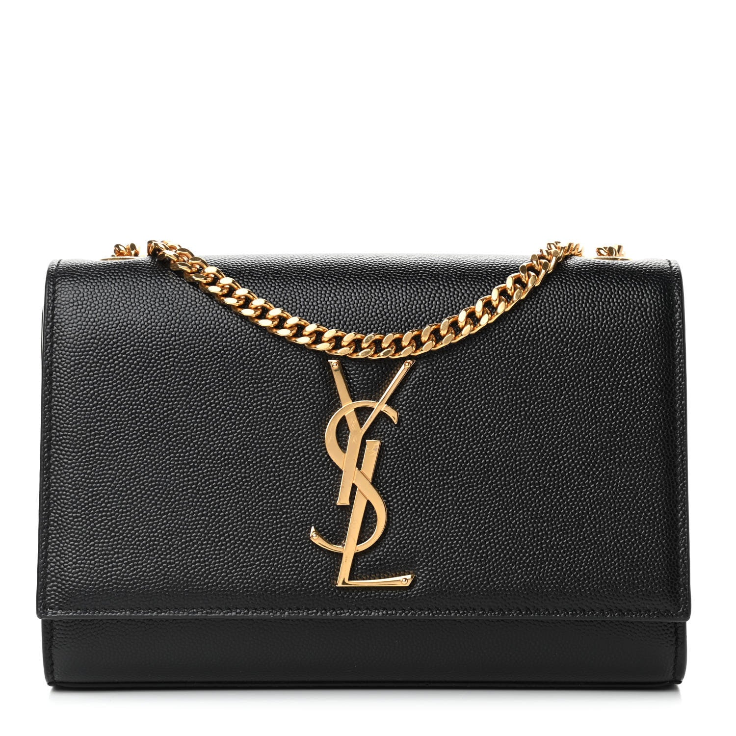 Saint Laurent Grain De Poudre Small Monogram Kate Satchel Black 1 of 4