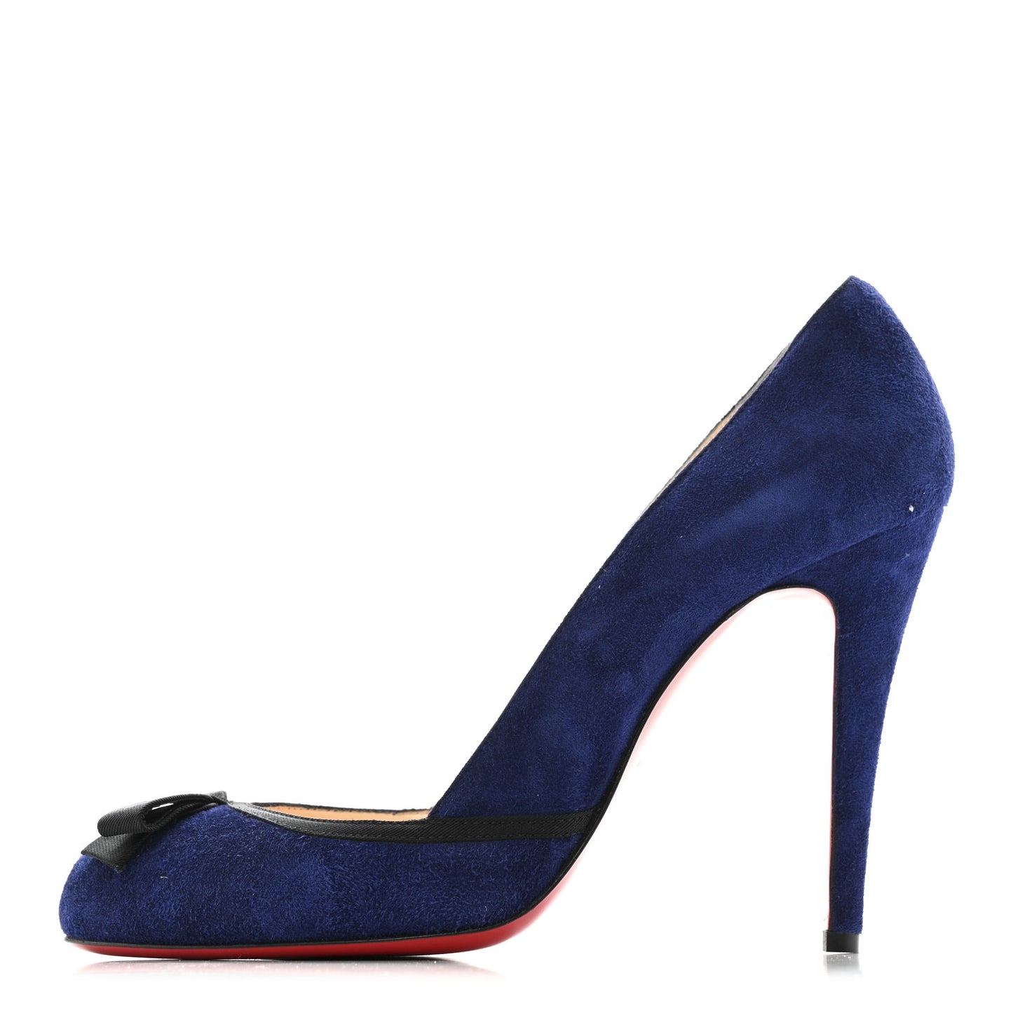 Suede Grosgrain Lavalliere 100 Pumps 37.5 Indigo Black