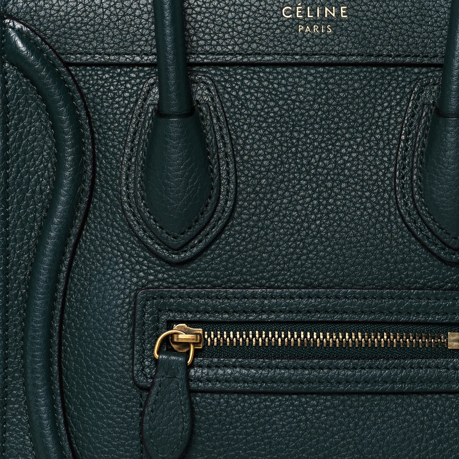 Celine Drummed Calfskin Nano Luggage Amazone 7 of 15