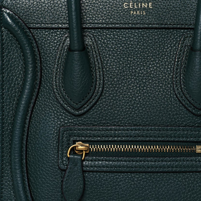 Celine Drummed Calfskin Nano Luggage Amazone 7 of 15