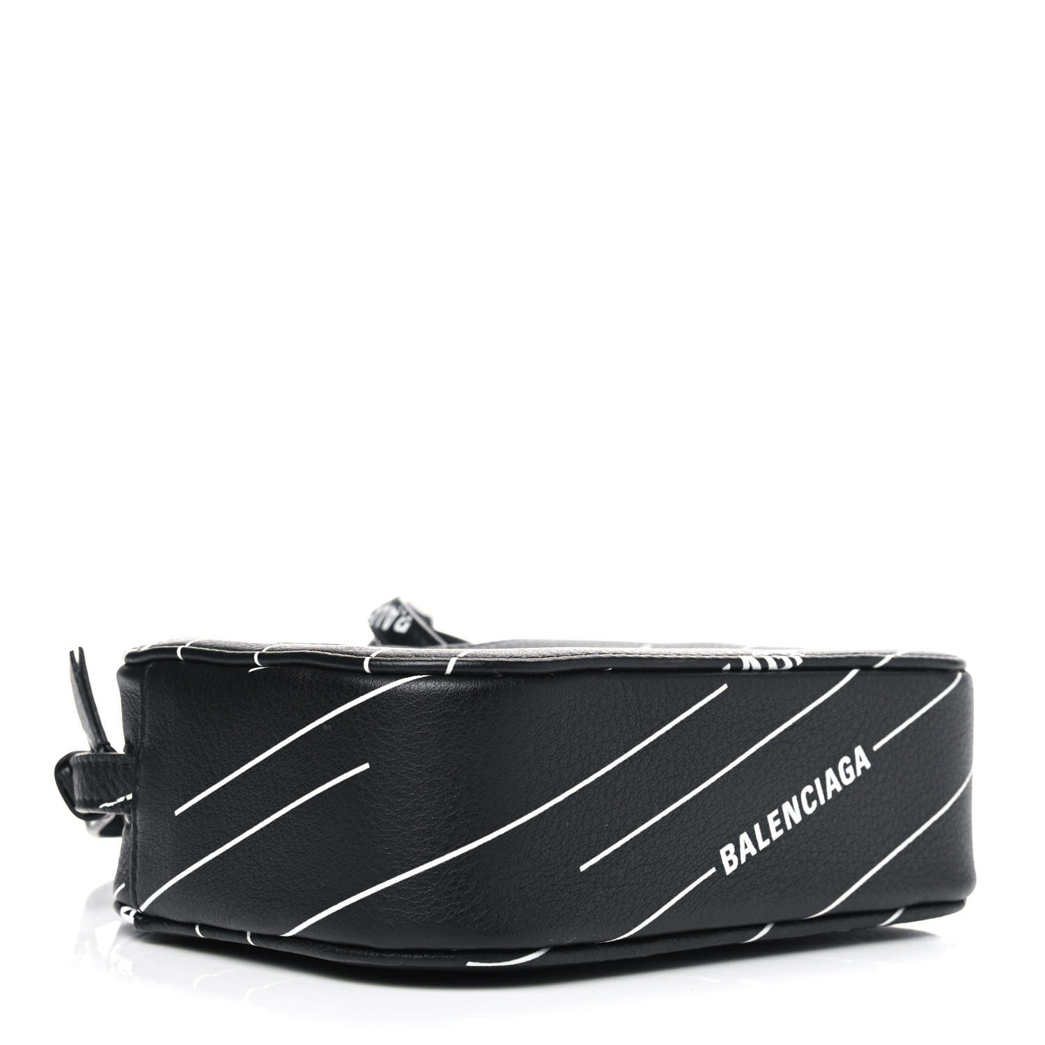 Balenciaga Calfskin Logo Print XS Everyday Camera Bag Black White 3 of 5