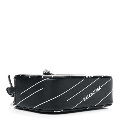 Balenciaga Calfskin Logo Print XS Everyday Camera Bag Black White 3 of 5