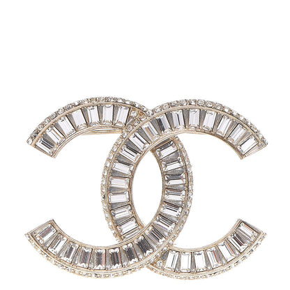 Chanel Baguette Crystal CC Brooch Gold 1 of 5