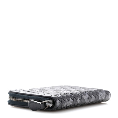 Bottega Veneta Nappa Intrecciato Ayers Zip Around Wallet Black Blue 4 of 11