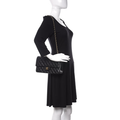 Chanel Lambskin Quilted Medium Double Flap Black 2 of 14