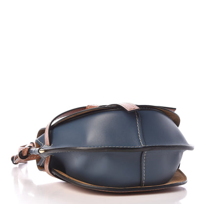 Loewe Calfskin Small Gate Crossbody Bag Tan Steel Blue 4 of 9