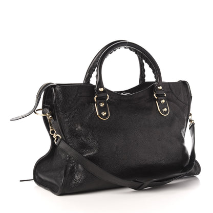 Balenciaga Chevre Gold Metallic Edge Hardware City Black 3 of 10