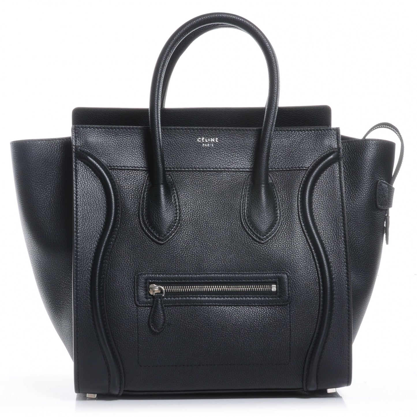 Drummed Calfskin Mini Luggage Black