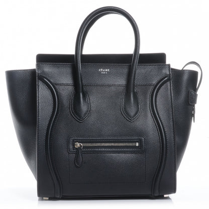 Celine Drummed Calfskin Mini Luggage Black 1 of 9
