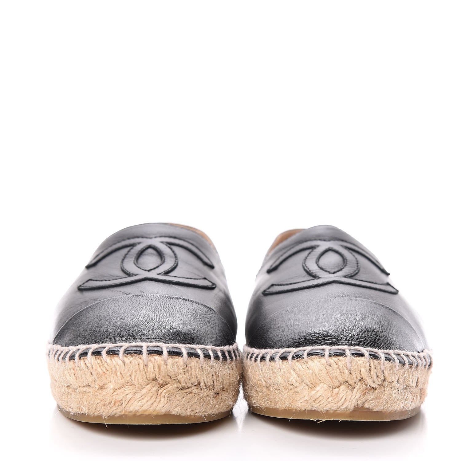Chanel Lambskin CC Espadrilles 37 Black 2 of 13