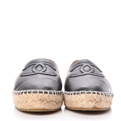 Chanel Lambskin CC Espadrilles 37 Black 2 of 13