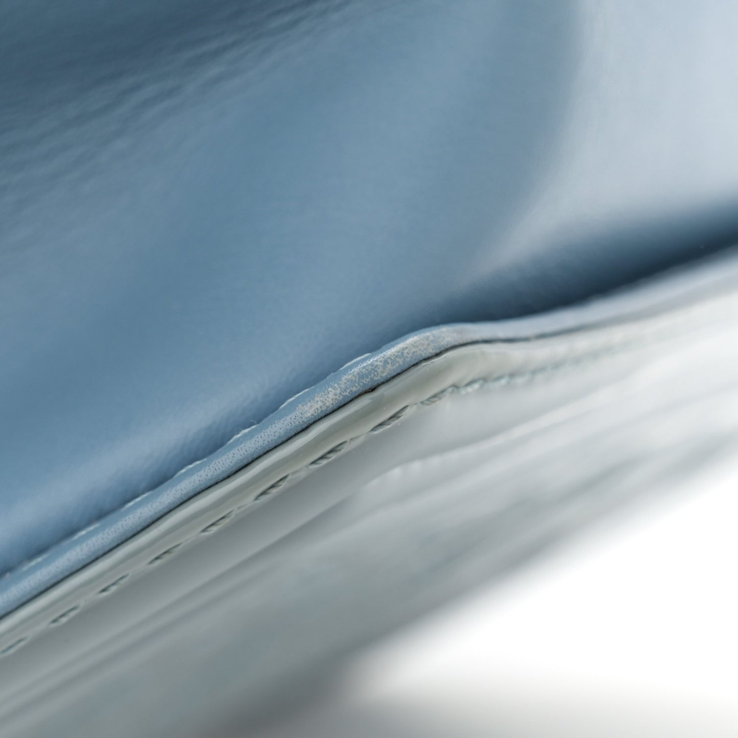 Patent Calfskin Medium Plexiglass Boy Flap Light Blue
