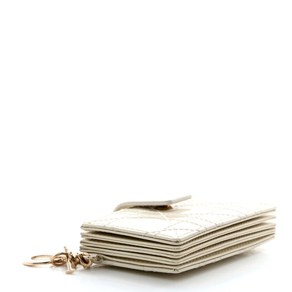 Christian Dior Patent Cannage Lady Dior 5-Gusset Card Holder White 4 of 7