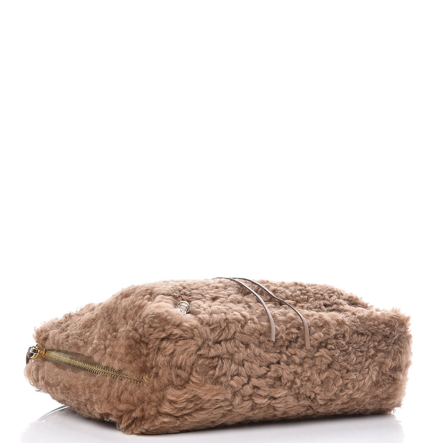 Shearling Papier B4 Zip Around Tote Marron