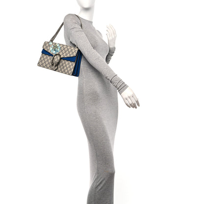 Gucci GG Supreme Monogram Blooms Small Dionysus Shoulder Bag Beige Navy Vintage Blue 2 of 13
