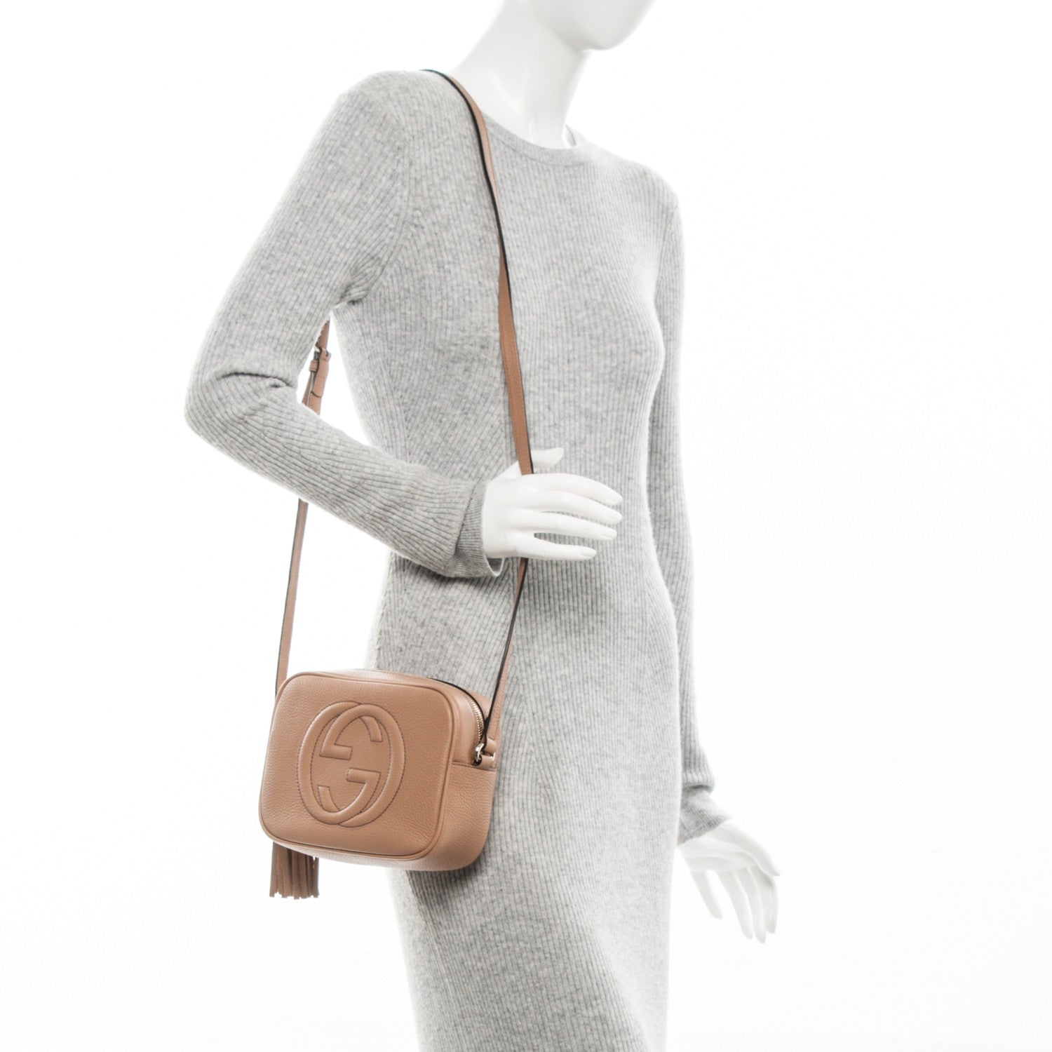 Gucci Pebbled Calfskin Small Soho Disco Bag Camelia 2 of 7