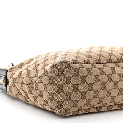 Gucci Monogram Medium Horsebit Chain Hobo Dark Brown 9 of 10