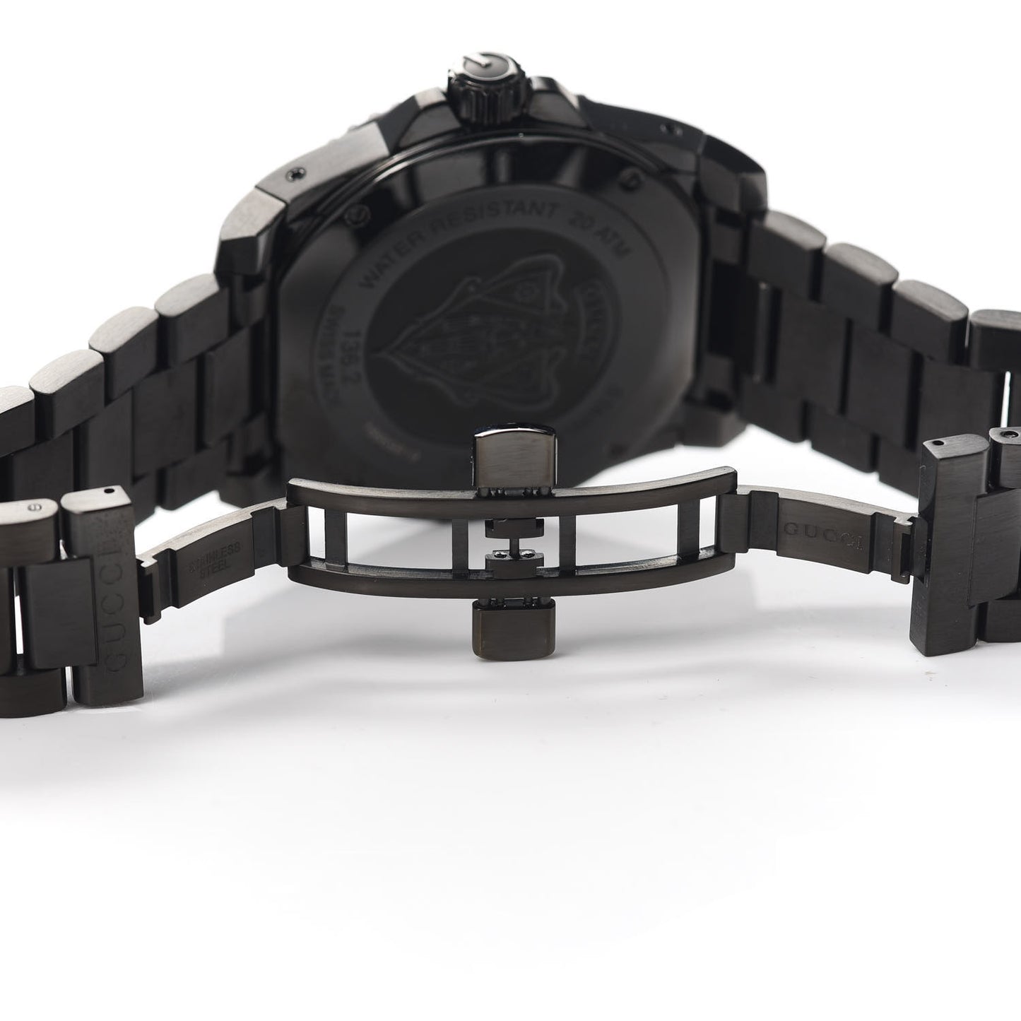 PVD Stainless Steel 45mm Dive Quartz Watch Black