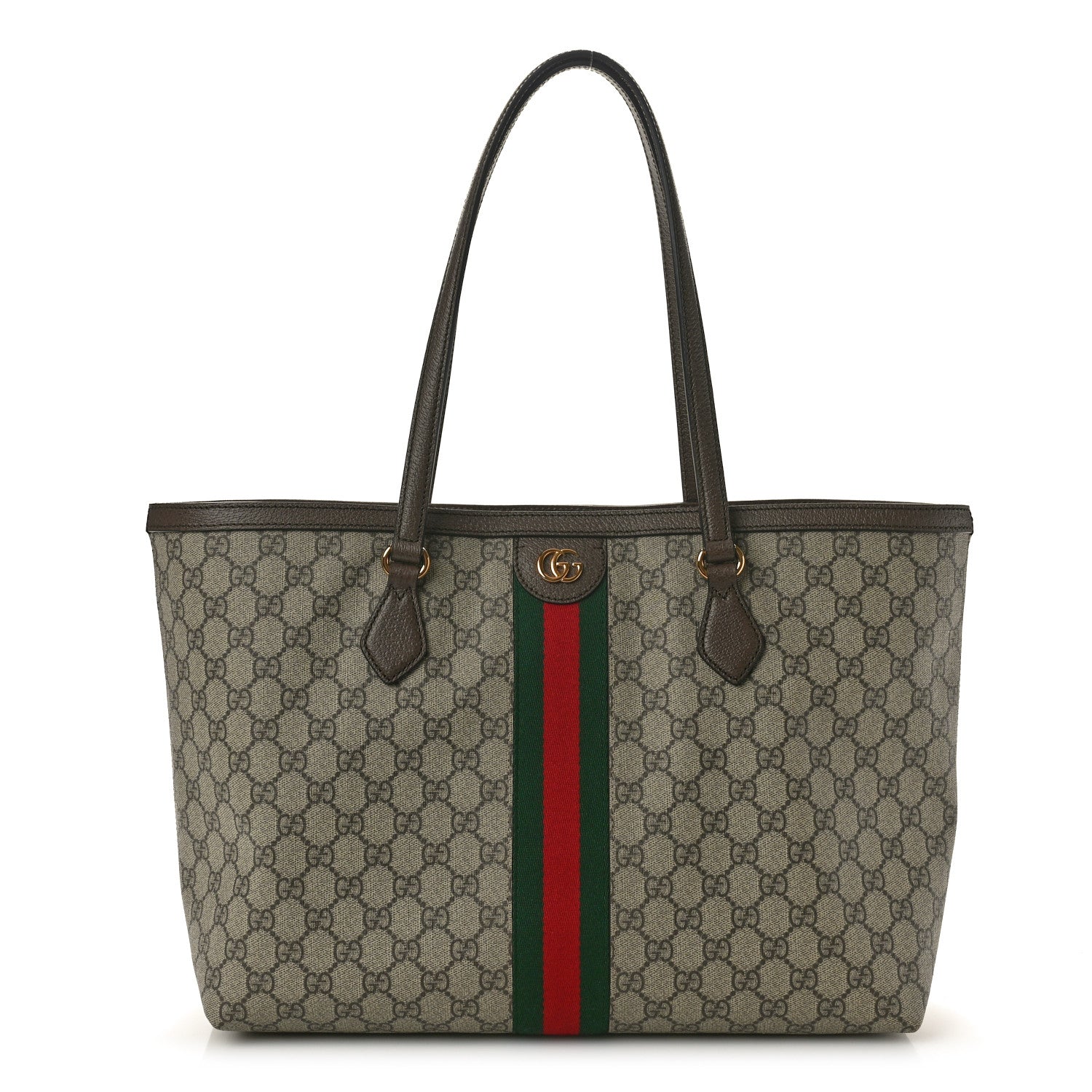 Gucci GG Supreme Monogram Medium Ophidia Shopping Tote Brown 1 of 10