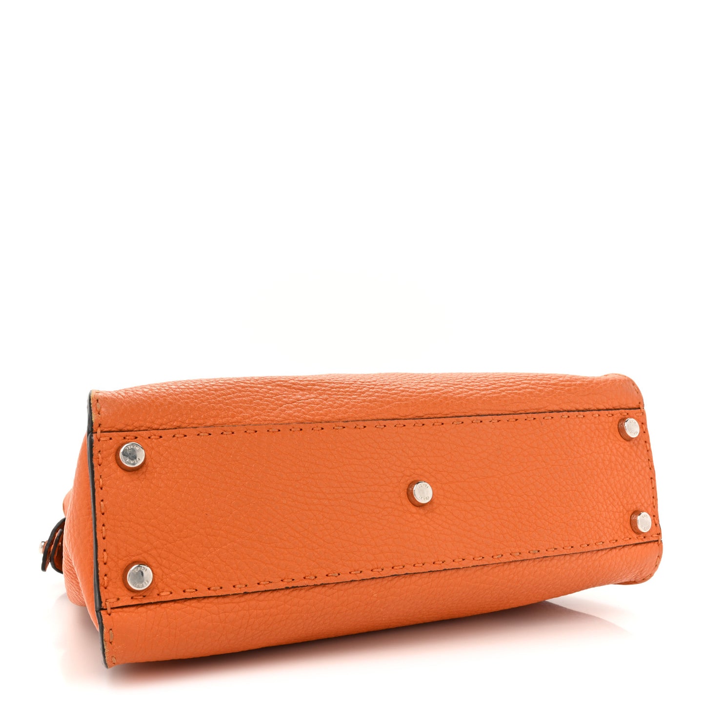 Cuoio Romano Selleria Bi-Color Medium Peekaboo Iconic Satchel Orange Stone