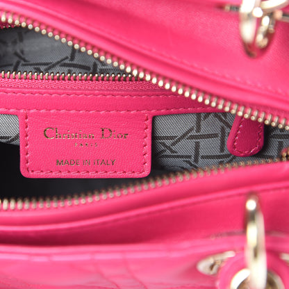Christian Dior Lambskin Cannage Medium Lady Dior Pink 7 of 16