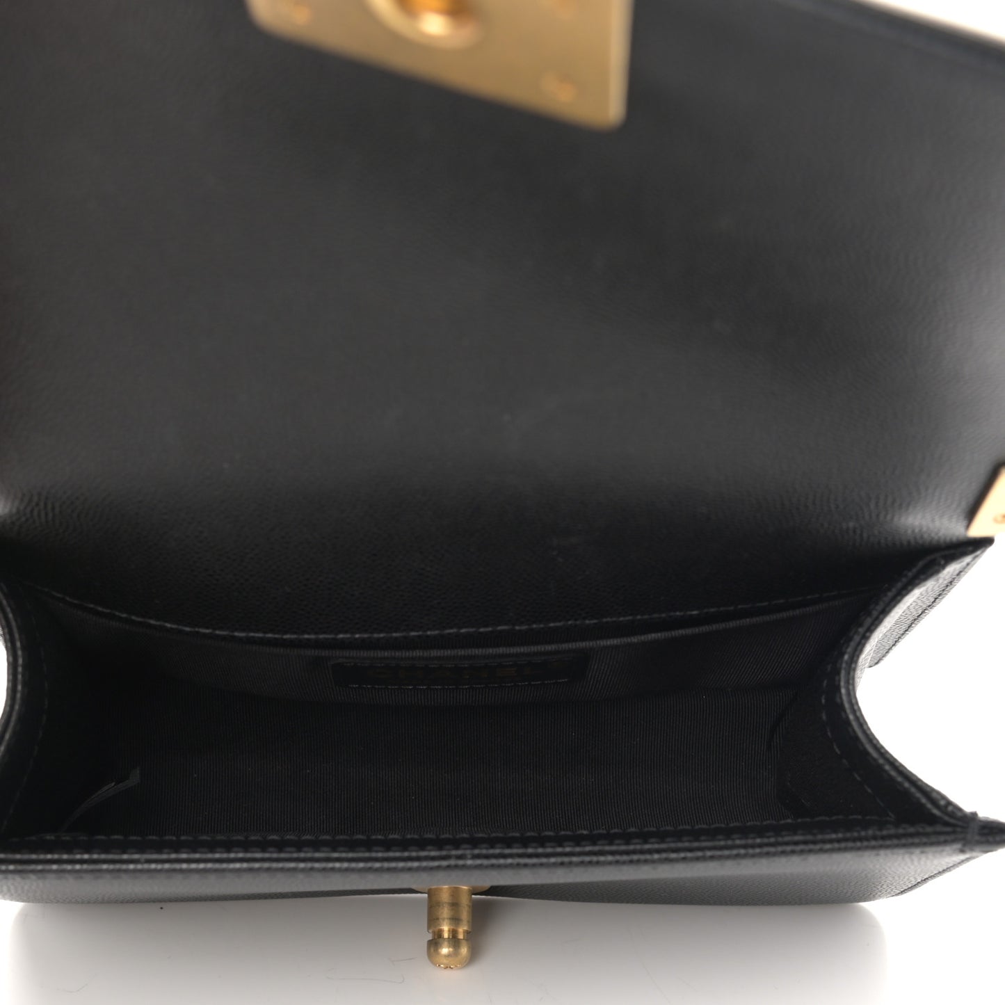 Caviar Quilted Small Boy Flap Black