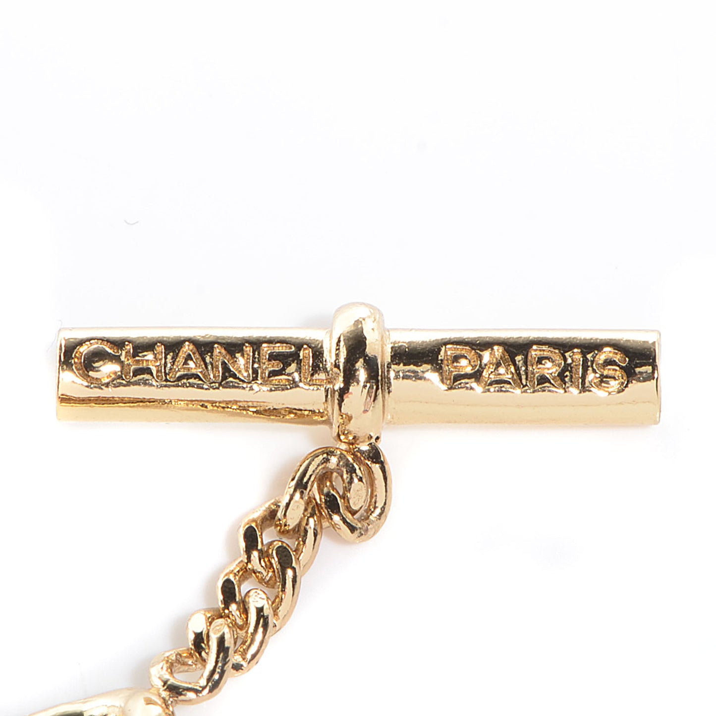 Pearl CC Charm Bracelet Gold