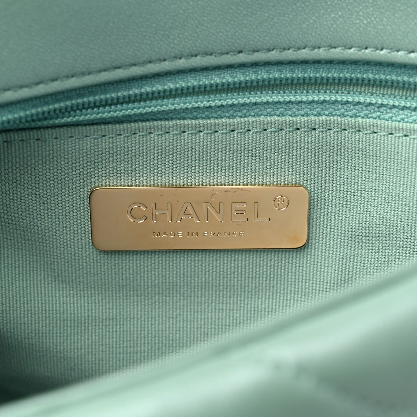 Goatskin Quilted Medium Chanel 19 Flap Light Blue