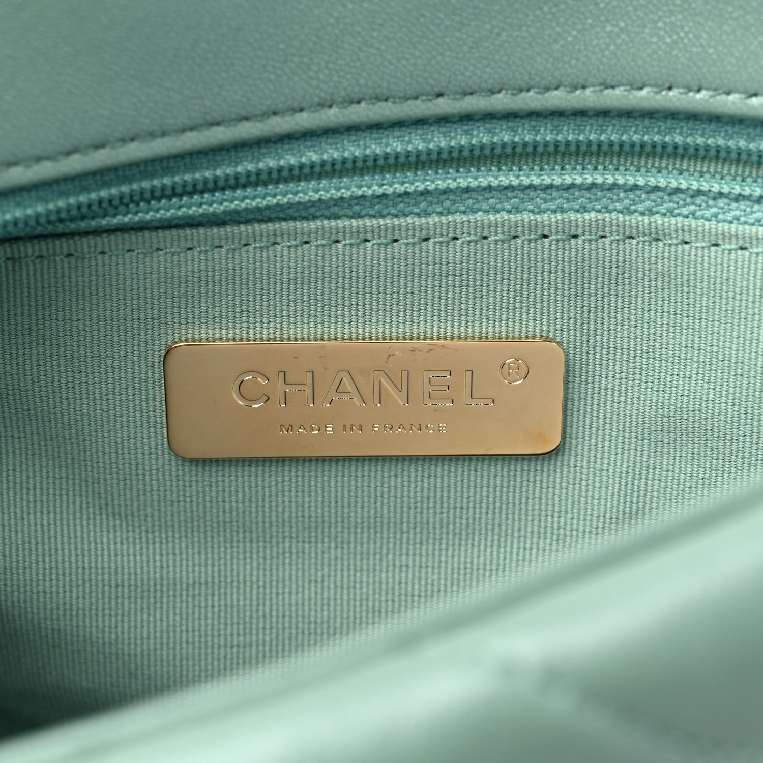 Chanel Goatskin Quilted Medium Chanel 19 Flap Light Blue 6 of 9