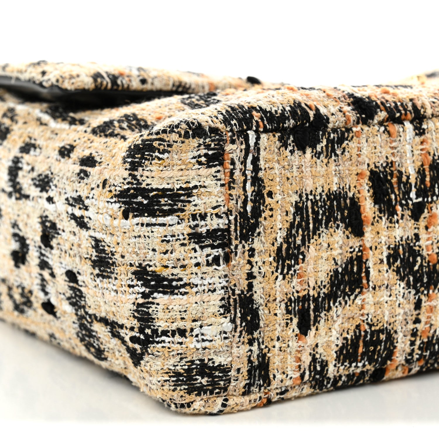 Chanel Tweed Mixed Fibers Leopard Print Souplissimo Maxi Flap Brown Black White 9 of 10