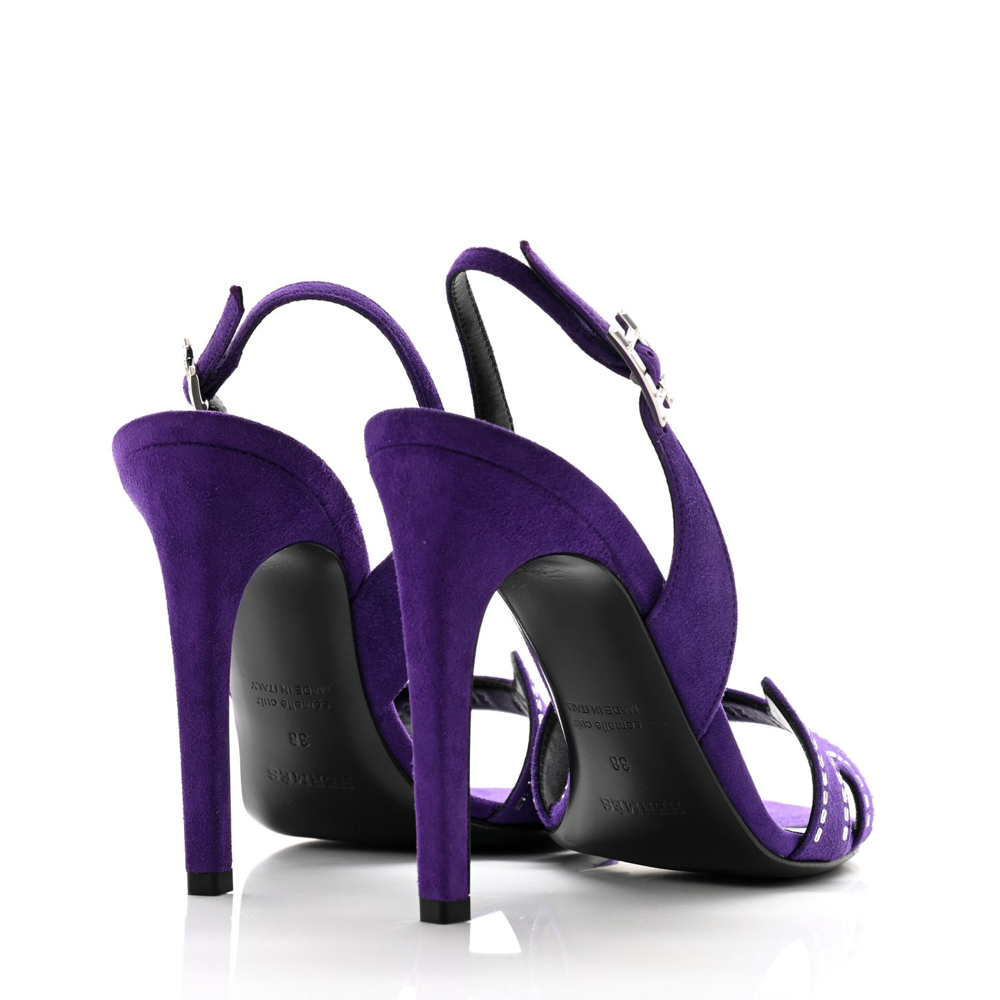 Suede Goatskin Crystal Heden 80 Sandals 38 Violet Majorette