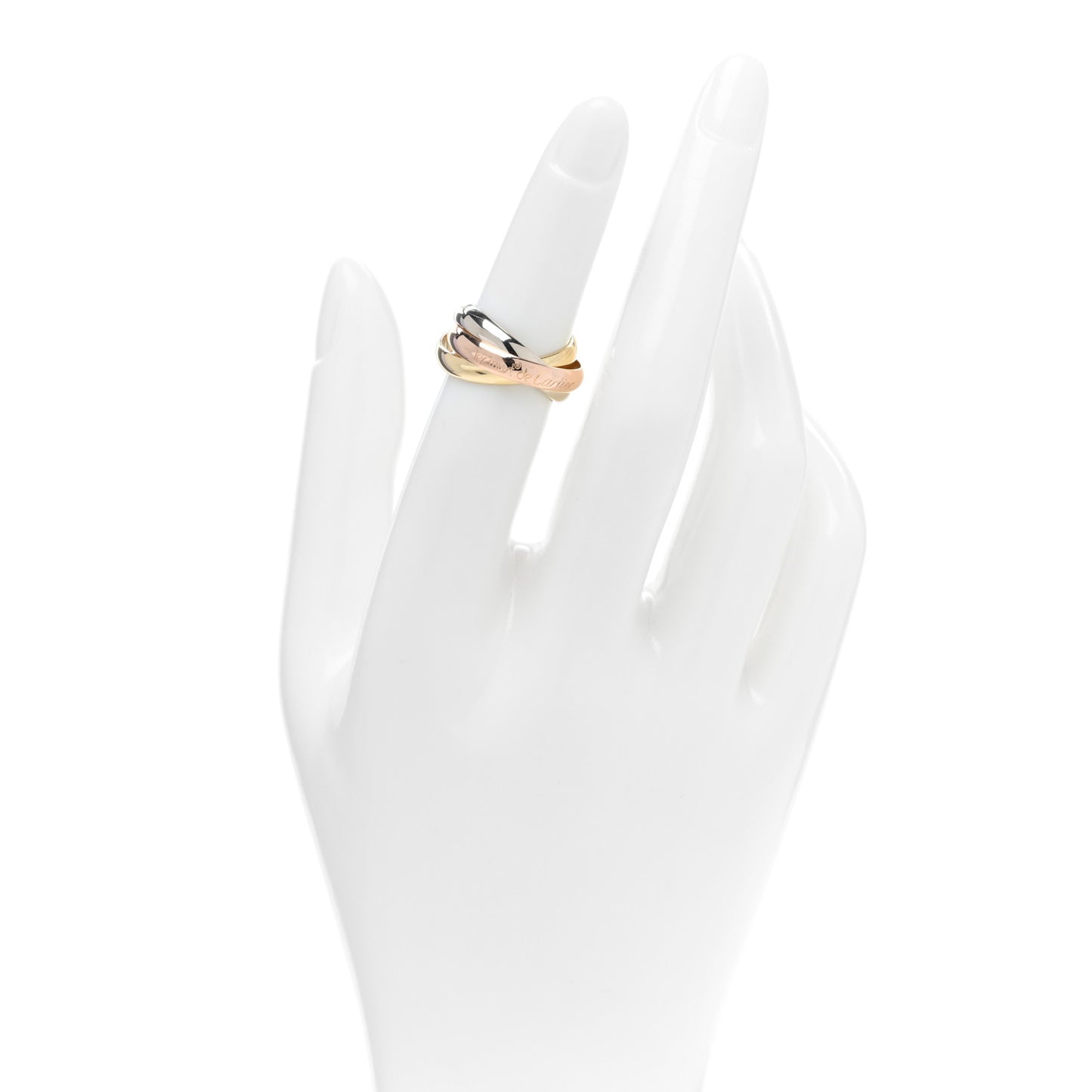 18K Pink Yellow White Gold Classic Les Must De Cartier Trinity Ring 51 5.75