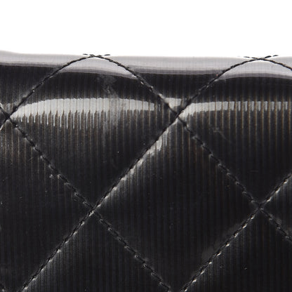 Chanel Striated Patent Quilted Wallet on Chain WOC Black 15 of 16