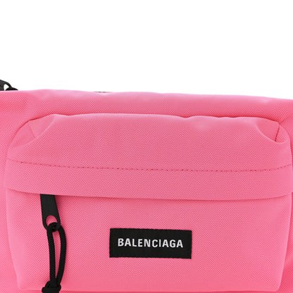 Balenciaga Recycled Sport Nylon Chain Logo Medium Raver Bag Black Fluo Pink Black 8 of 10