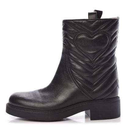 Gucci Nappa Matelasse Ankle Boots 37.5 Black 1 of 14