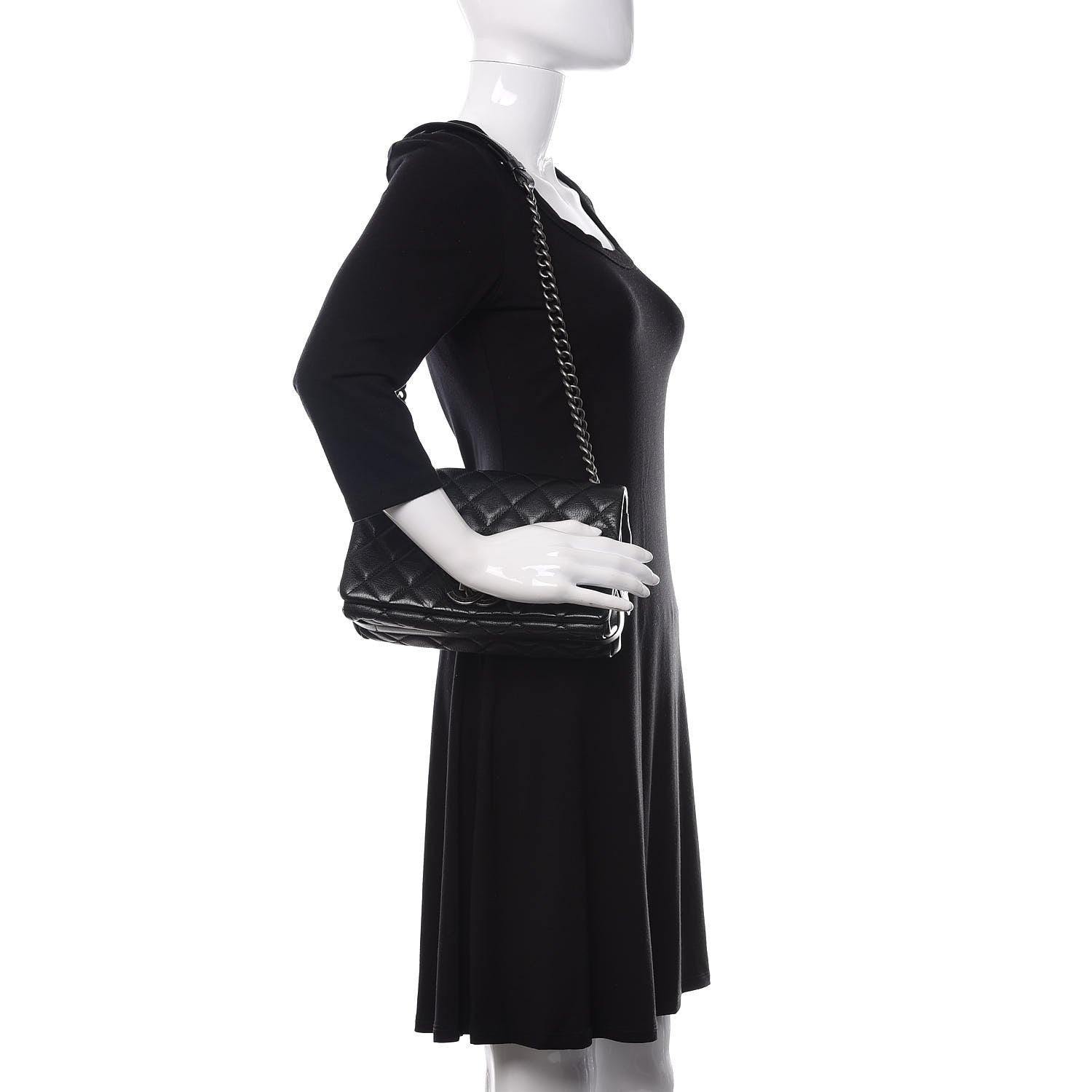Chanel Goatskin Quilted Medium City Rock Flap Black 2 of 10